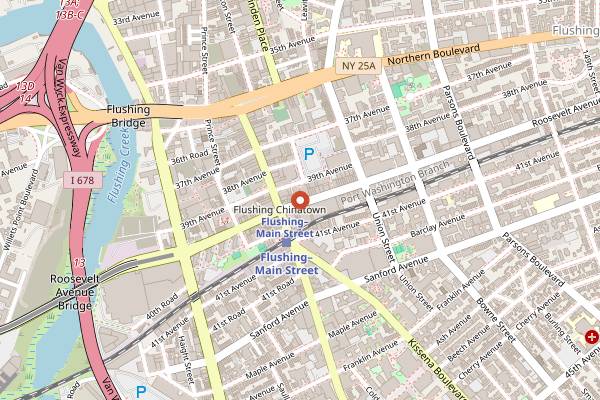 Map showing Joe's Steam Rice Roll in New York City