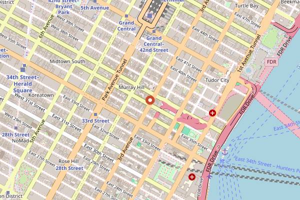 Map showing Sarge’s Delicatessen & Diner in New York City
