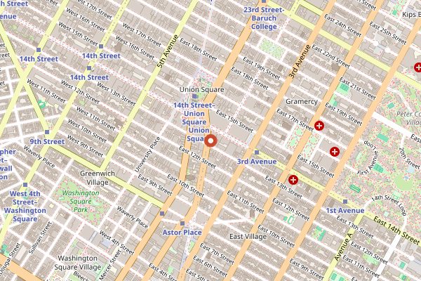 Map showing Xi'an Famous Foods in New York City