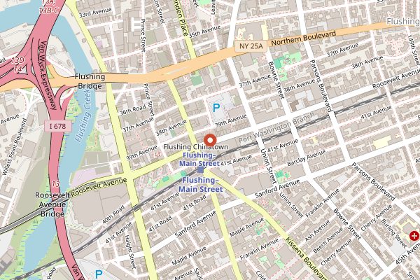 Map showing Joe's Steam Rice Roll in New York City