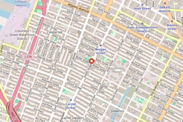 Map showing Cafe Luluc in New York City