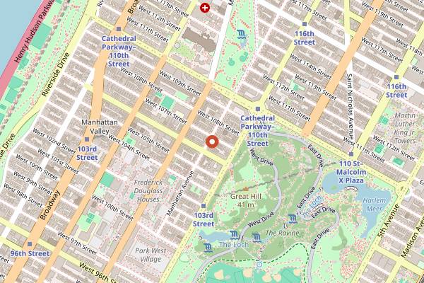 Map showing Claire's Kitchen Cafe in New York City