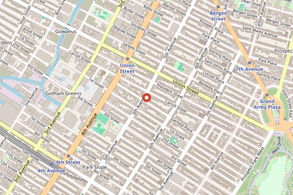 Map showing Kos Kaffe in New York City
