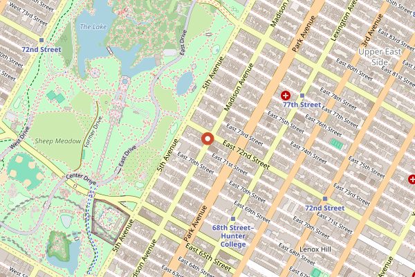 Map showing Ralph's Coffee in New York City