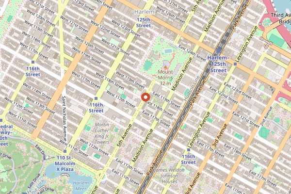 Map showing S&P Lunch in New York City