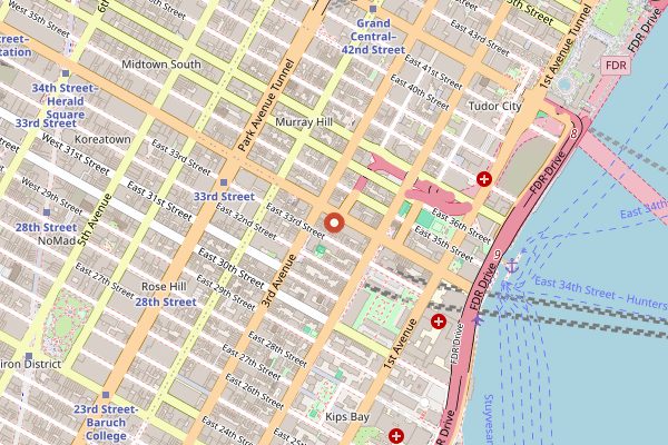 Map showing Ali Baba in New York City
