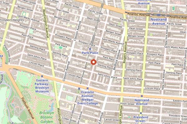 Map showing Chavela's in New York City