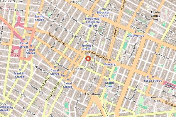 Map showing Grotta Azzurra in New York City
