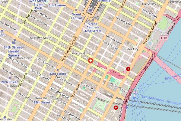Map showing Little Alley in New York City