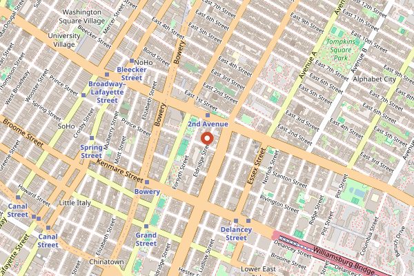 Map showing Spaghetti Incident in New York City
