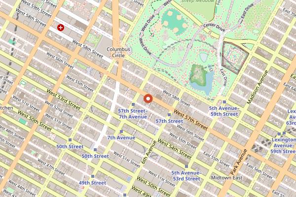 Map showing The Russian Tea Room in New York City
