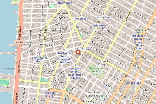 Map showing Joe Coffee Company in New York City