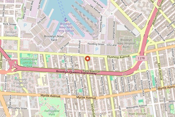 Map showing Parlor Coffee in New York City