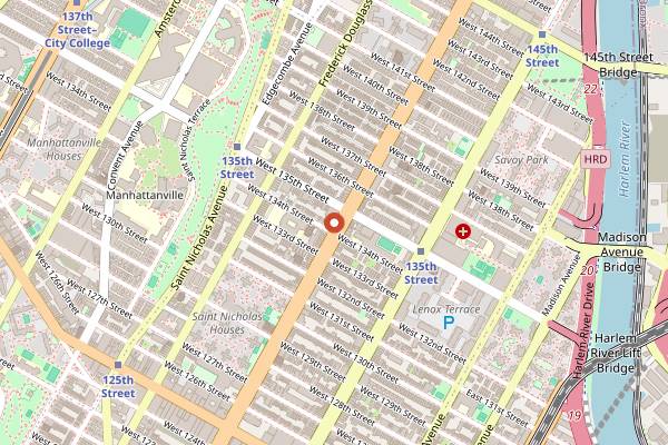 Map showing PROOF Coffee Roasters in New York City