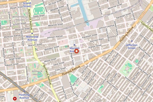 Map showing Sey Coffee in New York City