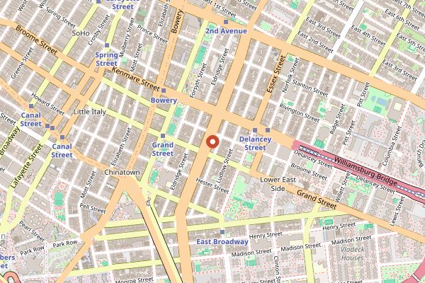 Map showing Dirt Candy in New York City