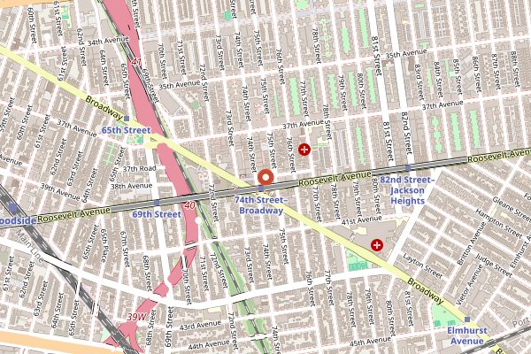 Map showing Kabab King in New York City