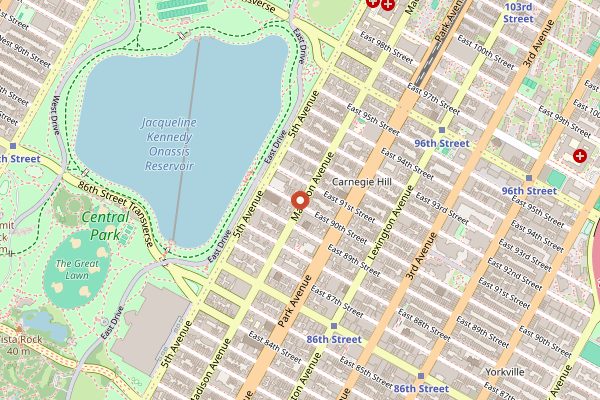 Map showing Noglu in New York City