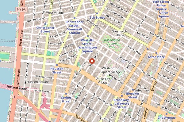 Map showing Senza Gluten in New York City