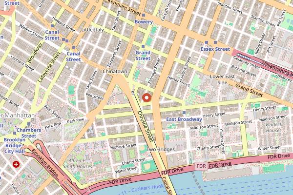 Map showing Egg Rolls, Egg Creams and Empanadas Festival in New York City