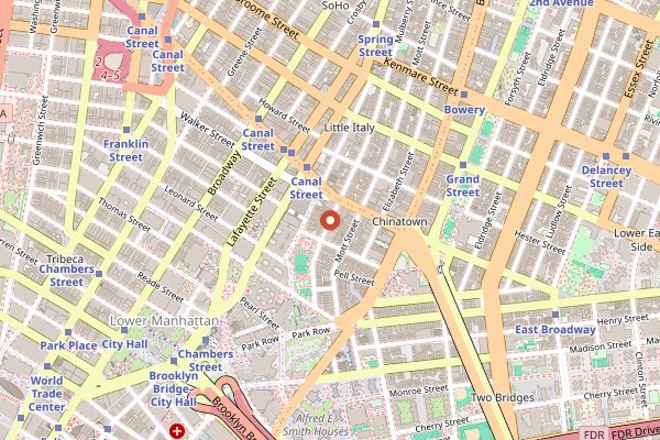 Map showing Feast of San Gennaro in New York City