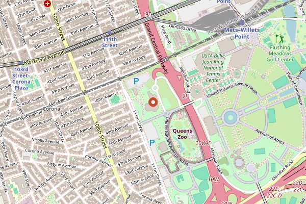 Map showing Queens Night Market in New York City
