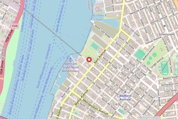 Map showing Smorgasburg in New York City