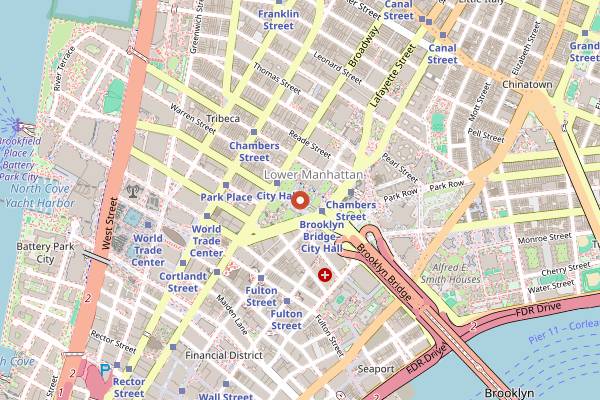 Map showing Taste of Tribeca in New York City