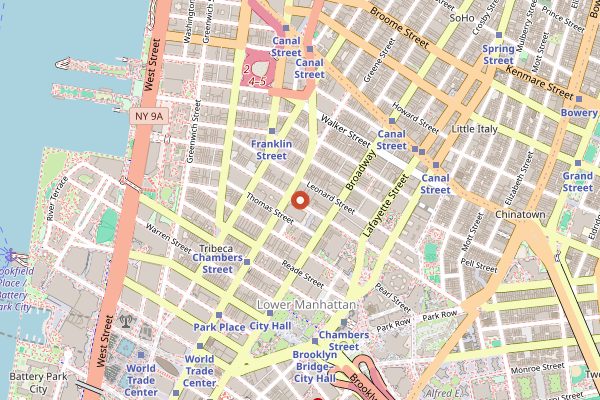 Map showing Atera in New York City