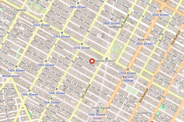 Map showing COTE in New York City