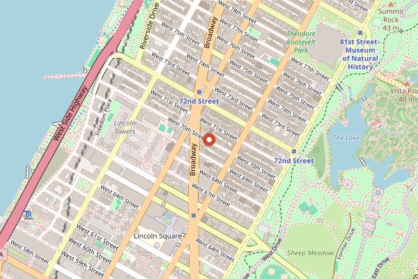 Map showing Tatiana by Kwame Onwuachi in New York City