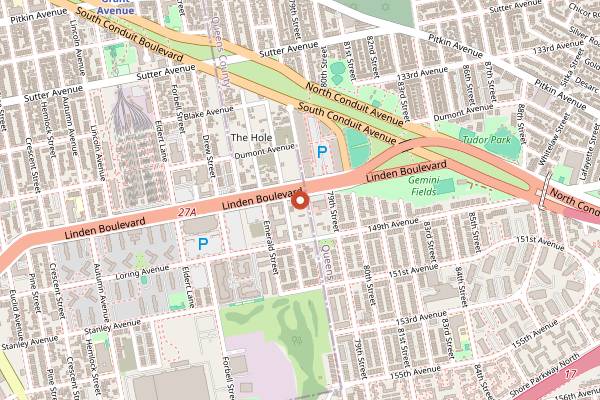 Map showing Lindenwood Diner in New York City