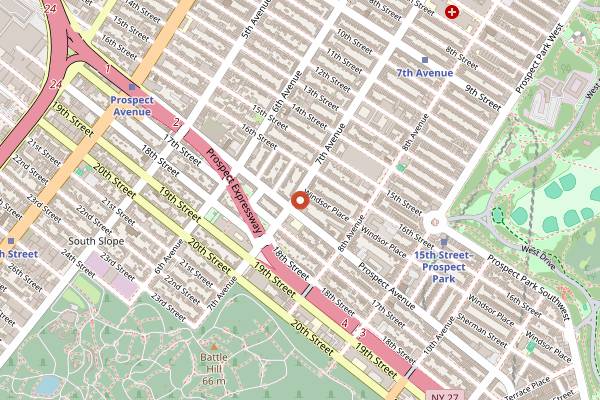 Map showing Little Honey in New York City