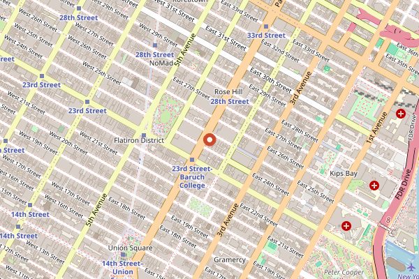 Map showing Milu in New York City