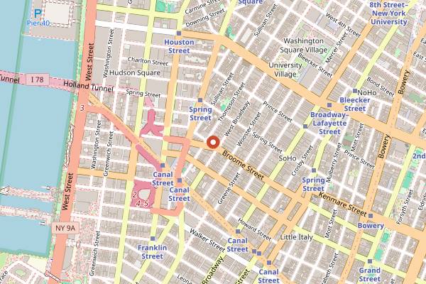 Map showing Pi Bakerie in New York City