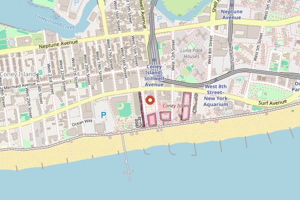 Map showing Great N.Y. Noodletown in New York City