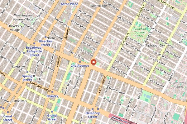 Map showing Lucien in New York City