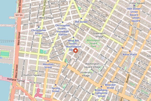 Map showing Minetta Tavern in New York City