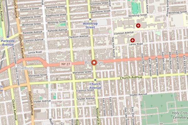 Map showing Grand Army Plaza Greenmarket in New York City
