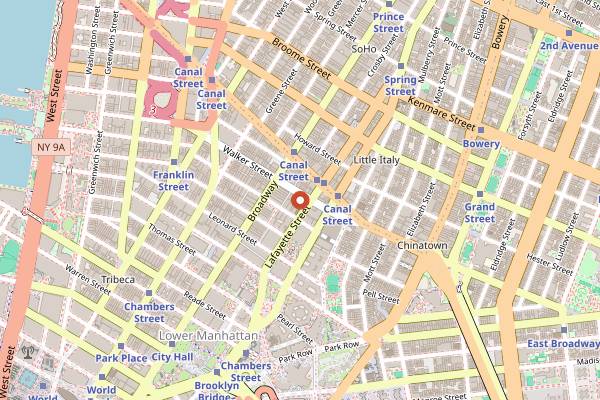 Map showing All Blues in New York City