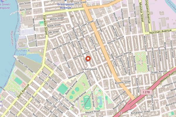 Map showing Eavesdrop in New York City