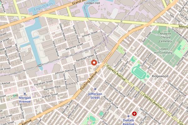 Map showing Elsewhere in New York City