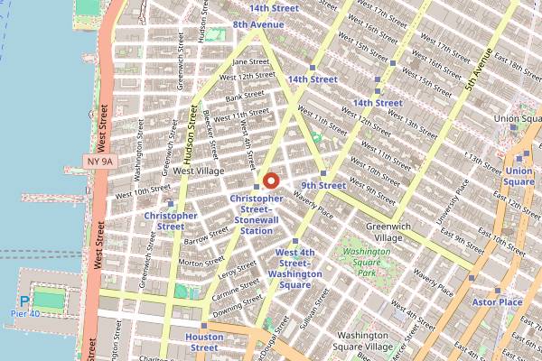 Map showing The Stonewall Inn in New York City
