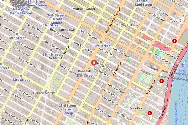 Map showing Atomix in New York City