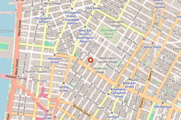 Map showing Carbone in New York City