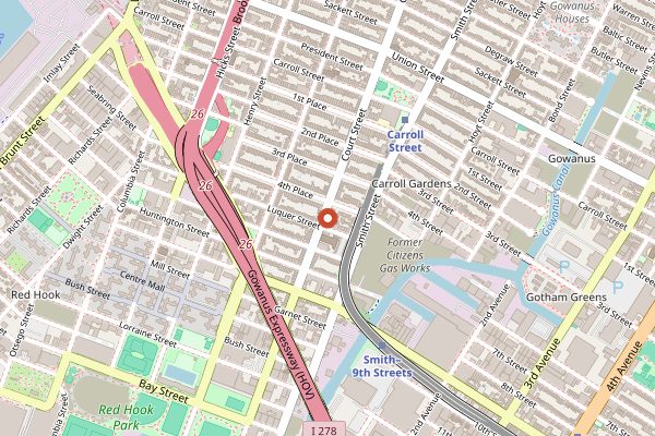 Map showing Frankies 457 Spuntino in New York City