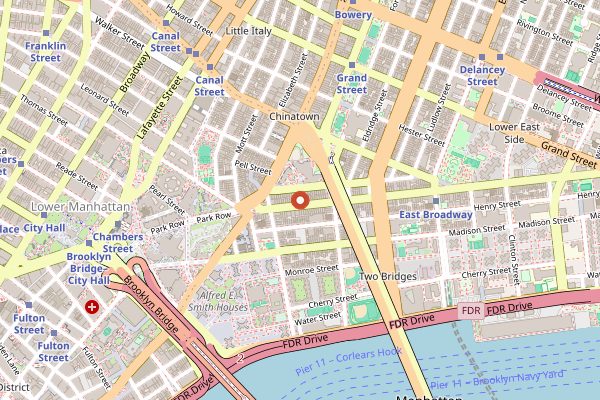 Map showing Hwa Yuan Szechuan in New York City