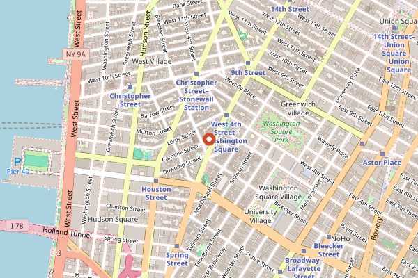 Map showing Joe's Pizza in New York City