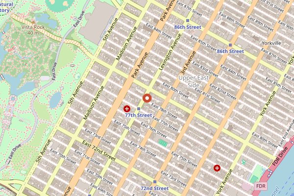 Map showing Pastrami Queen in New York City