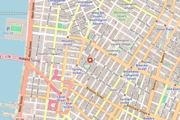 Map showing Raoul's in New York City